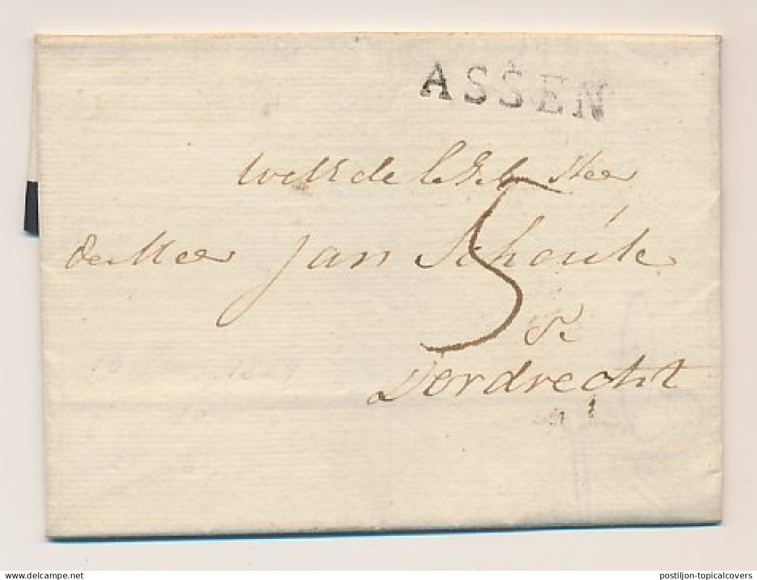 Zuidlaren - ASSEN - Dordrecht 1824 - Lakzegel - ...-1852 Precursori