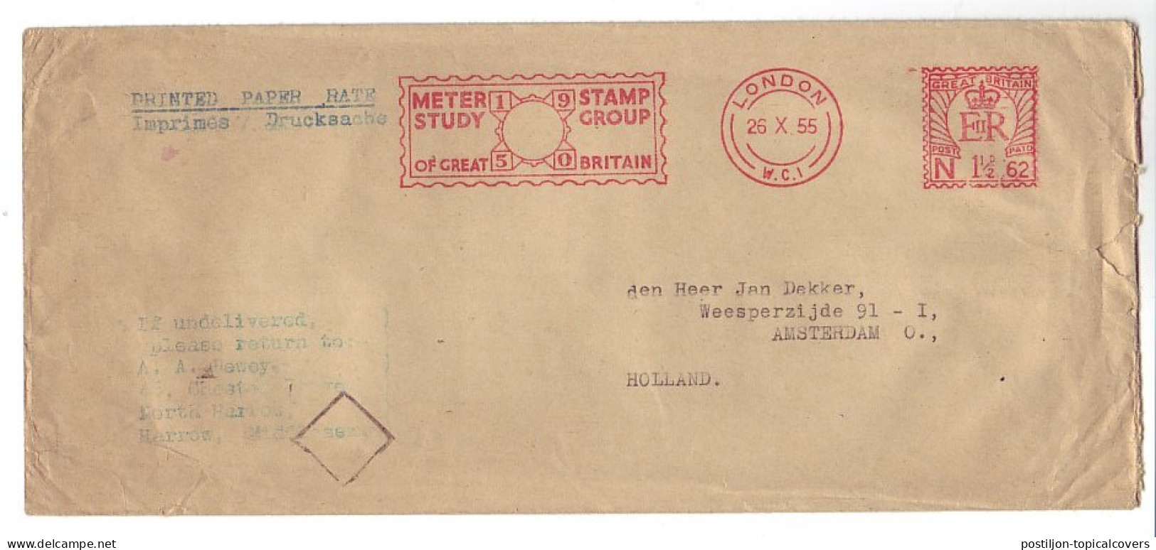 Meter Cover GB / UK 1955 Meter Stamp Study Group - Automatenmarken [ATM]