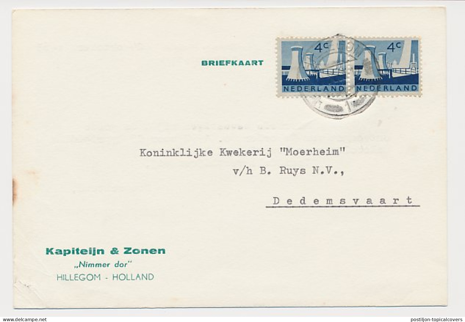 Firma Briefkaart Hillegom 1963  - Non Classés