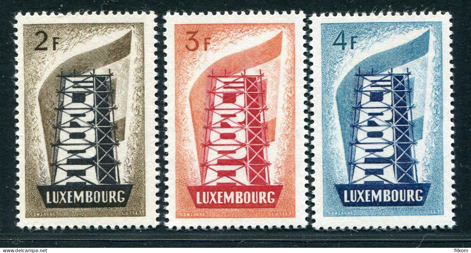 Luxembourg MNH Europa CEPT 1956 Rebuilding Europe Sc. 318-320 - Nuovi