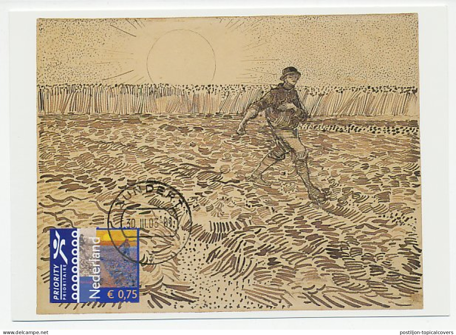 Maximum Card Netherlands 2003 Vincent Van Gogh - Sower With Setting Sun - Autres & Non Classés