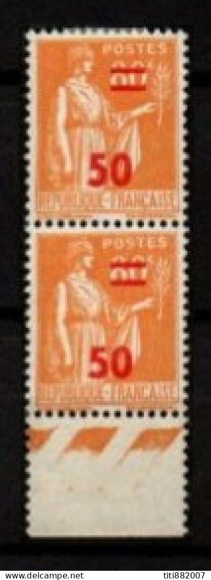 FRANCE    -   1940 .   Y&T N° 481*  Paire  Point Rouge Dans Le 5 Du 1° Timbre - Ungebraucht