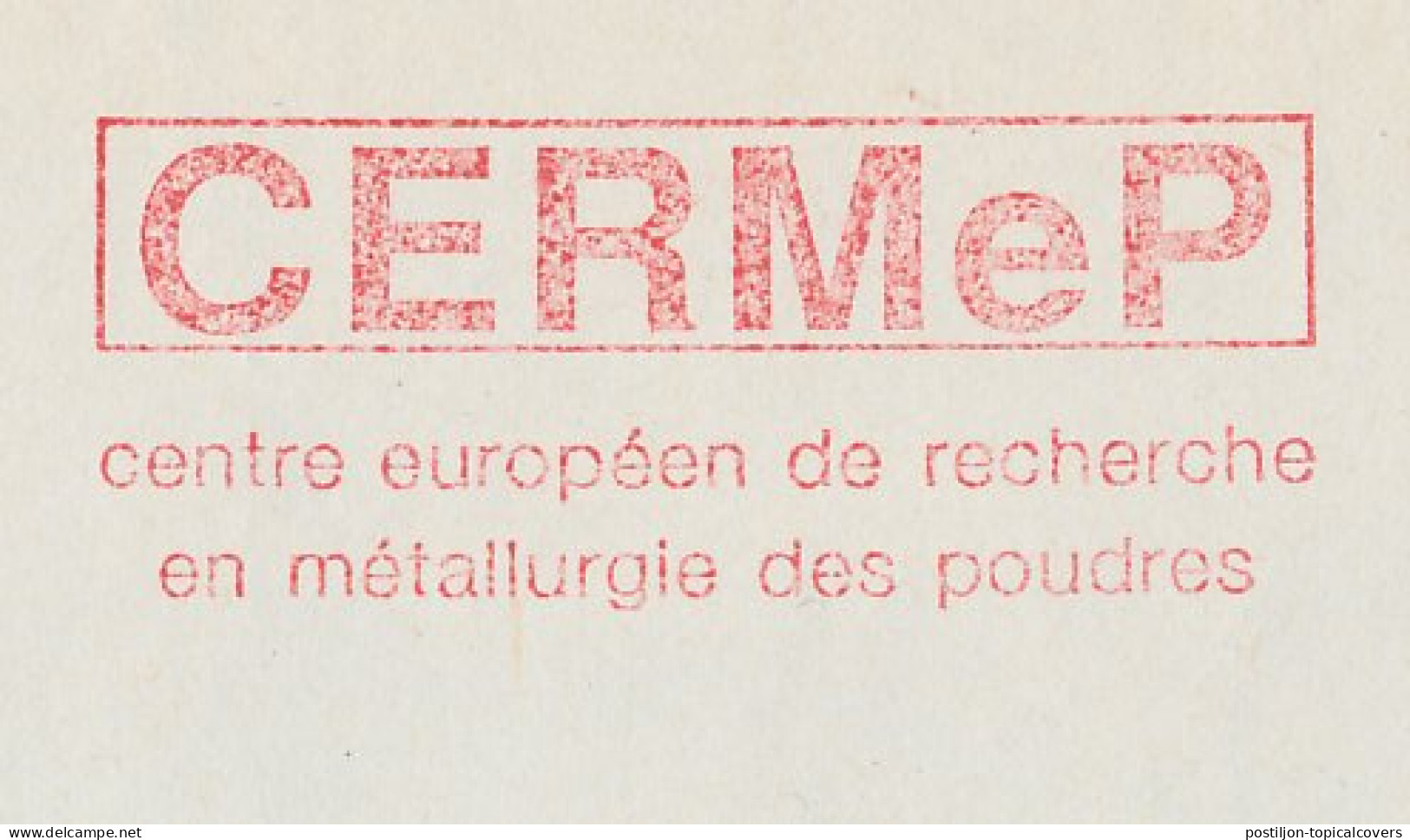 Meter Cover France 1991 CERMeP - European Research Center In Powder Metallurgy - Autres & Non Classés