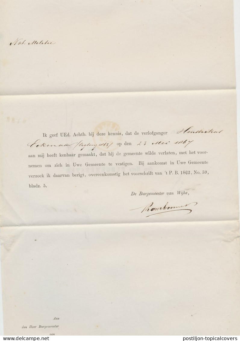 Naamstempel Wyhe 1867 - Briefe U. Dokumente