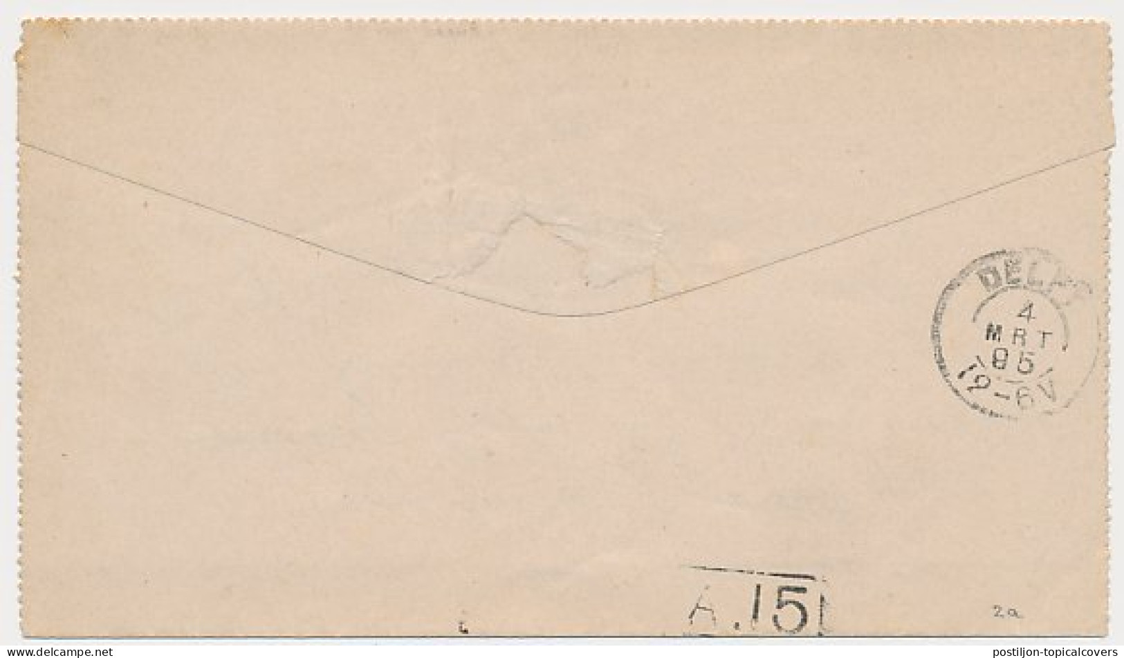 Postblad G. 2 A Dordrecht - Delft 1895 - Postal Stationery