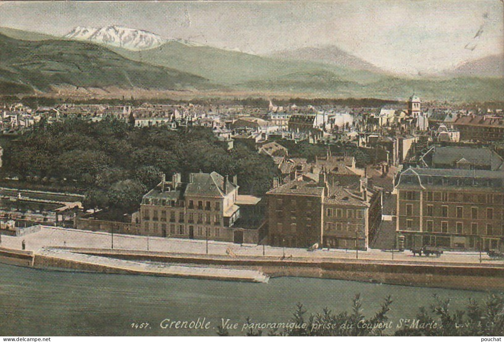 ZY 53-(38) GRENOBLE - VUE PANORAMIQUE PRISE DU COUVENT STE MARIE - CARTE COLORISEE - 2 SCANS - Grenoble