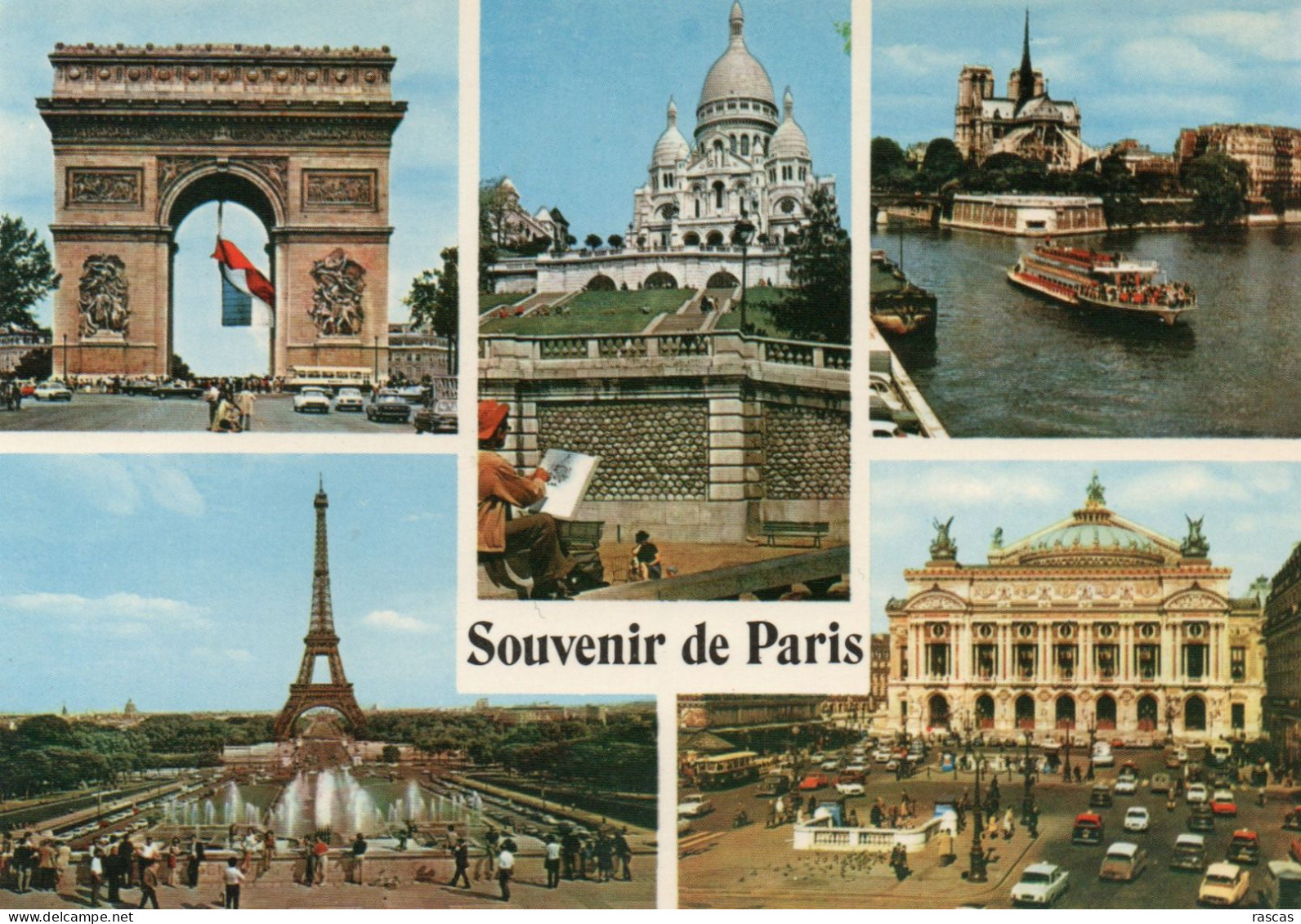 CPM - P - PARIS - SOUVENIR DE PARIS - MULTIVUES - ARC DE TRIOMPHE - TOUR EIFFEL - SACRE COEUR - OPERA - NOTRE DAME - Panoramic Views