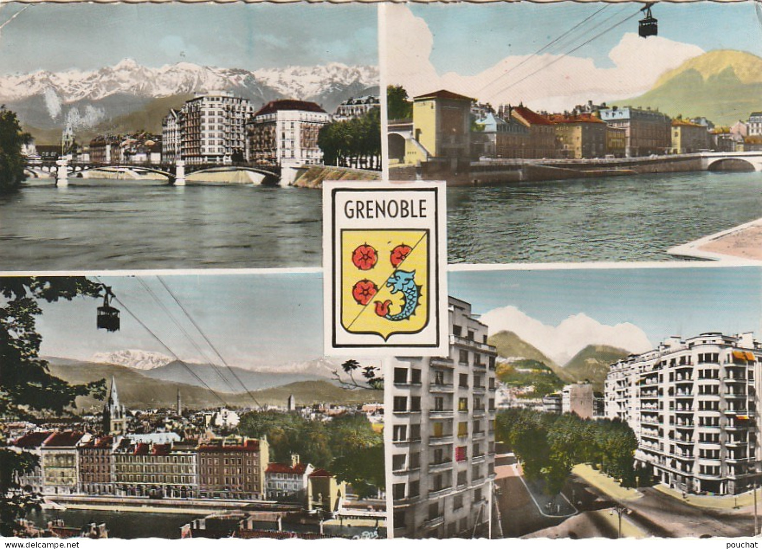 ZY 53-(38) GRENOBLE - CARTE MULTIVUES : TELEFERIQUE ET MOUCHEROTTE , TELEFERIQUE ET TAILLEFER , COURS DE LA LIBERATION - Grenoble