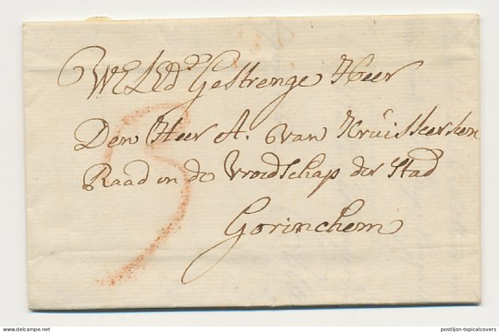Den Haag - Gorinchem 1766 - Geschreven Krijtmerk H - ...-1852 Precursori