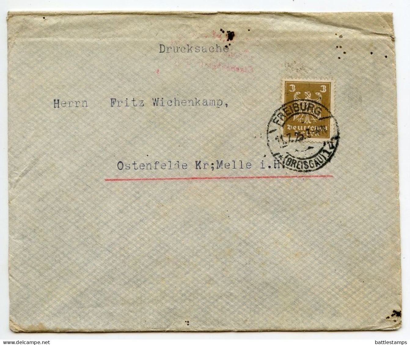 Germany 1925 Cover W/ Document; Freiburg (Breuisgau) - Badischer Verein Für Silberfuchszucht; 3pf. German Eagle - Briefe U. Dokumente