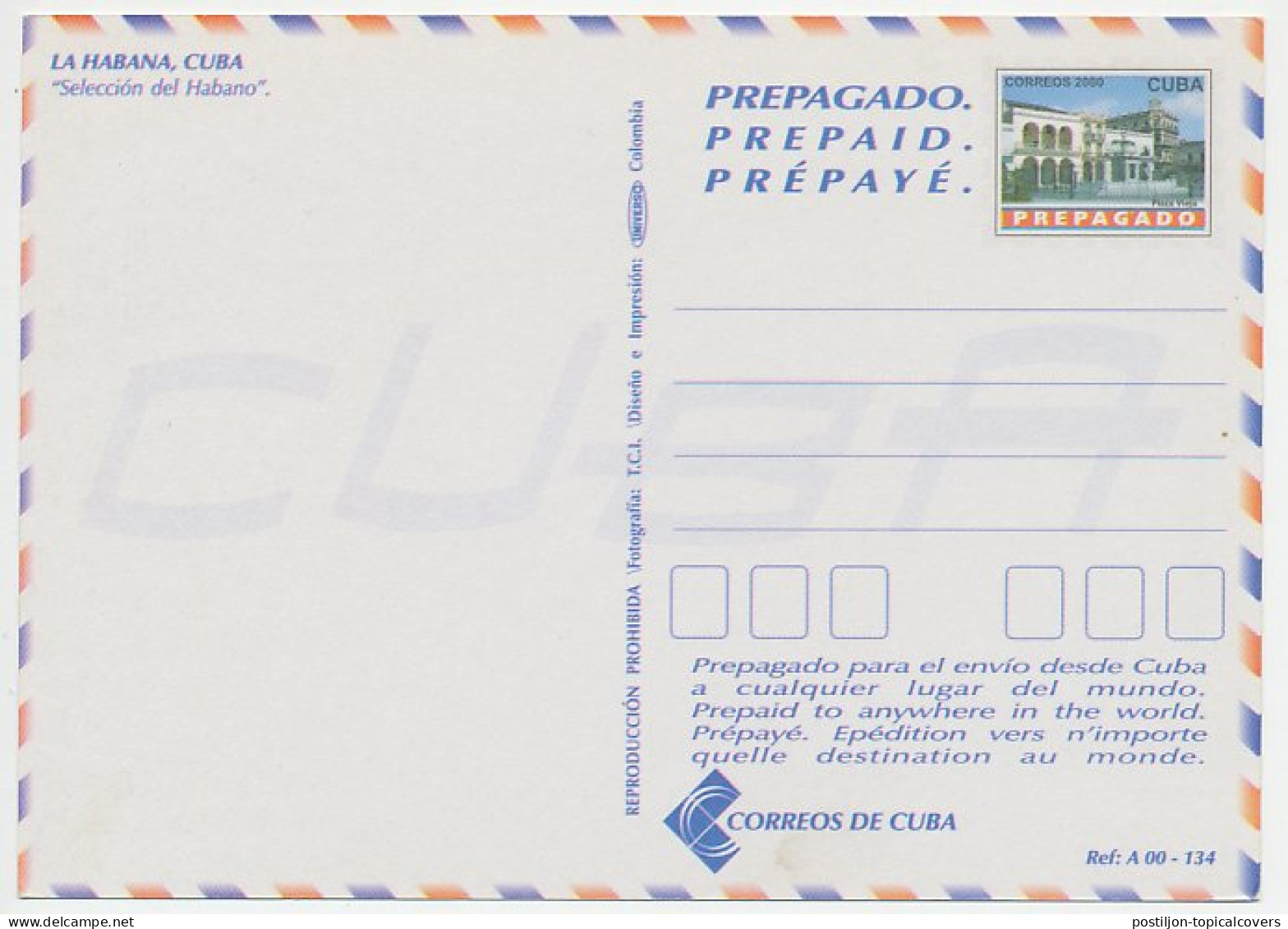 Postal Stationery Cuba 2000 Cigar - Tobacco