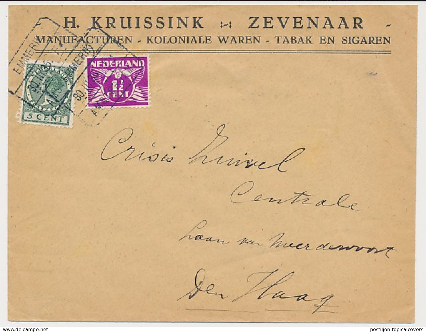 Treinblokstempel : Emmerik - Amsterdam F 1935 ( Zevenaar ) - Unclassified