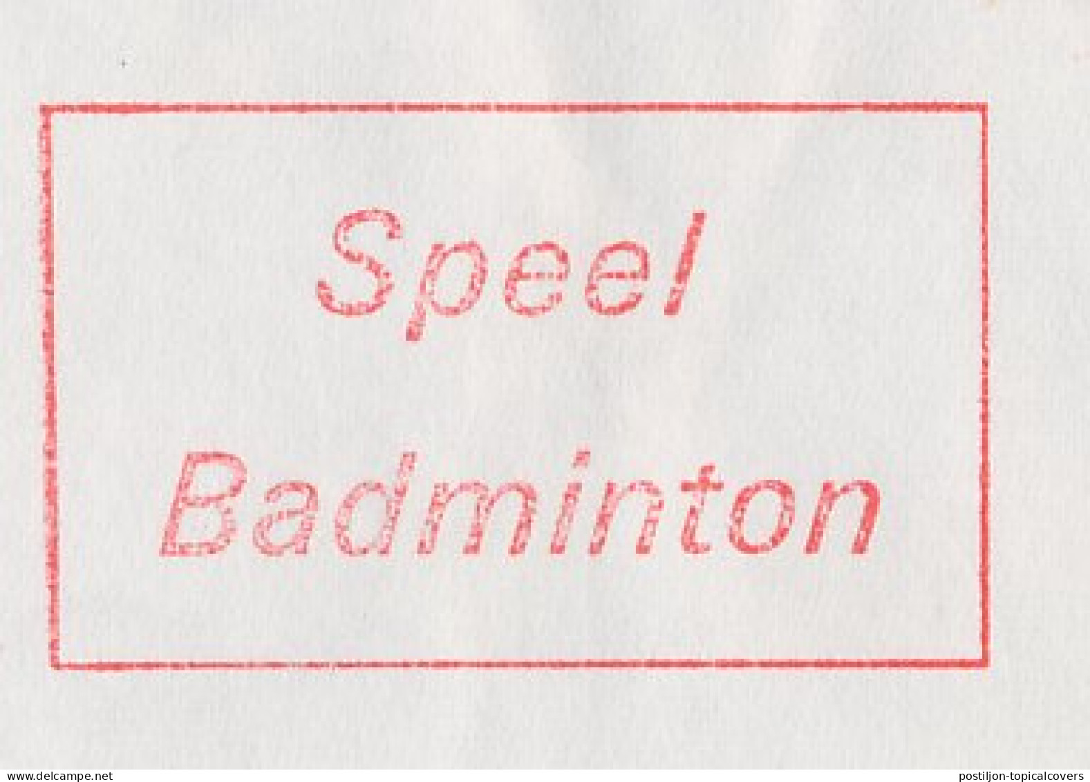 Meter Cover Netherlands 1985 Play Badminton - Other & Unclassified