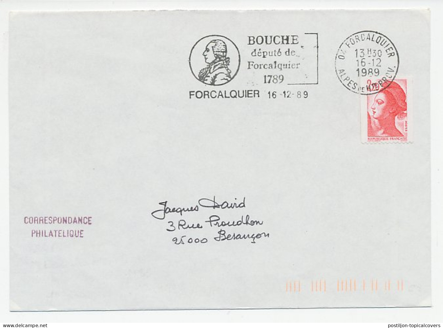 Cover / Postmark France 1989 Pierre Balthazard Bouche - Politician - Altri & Non Classificati