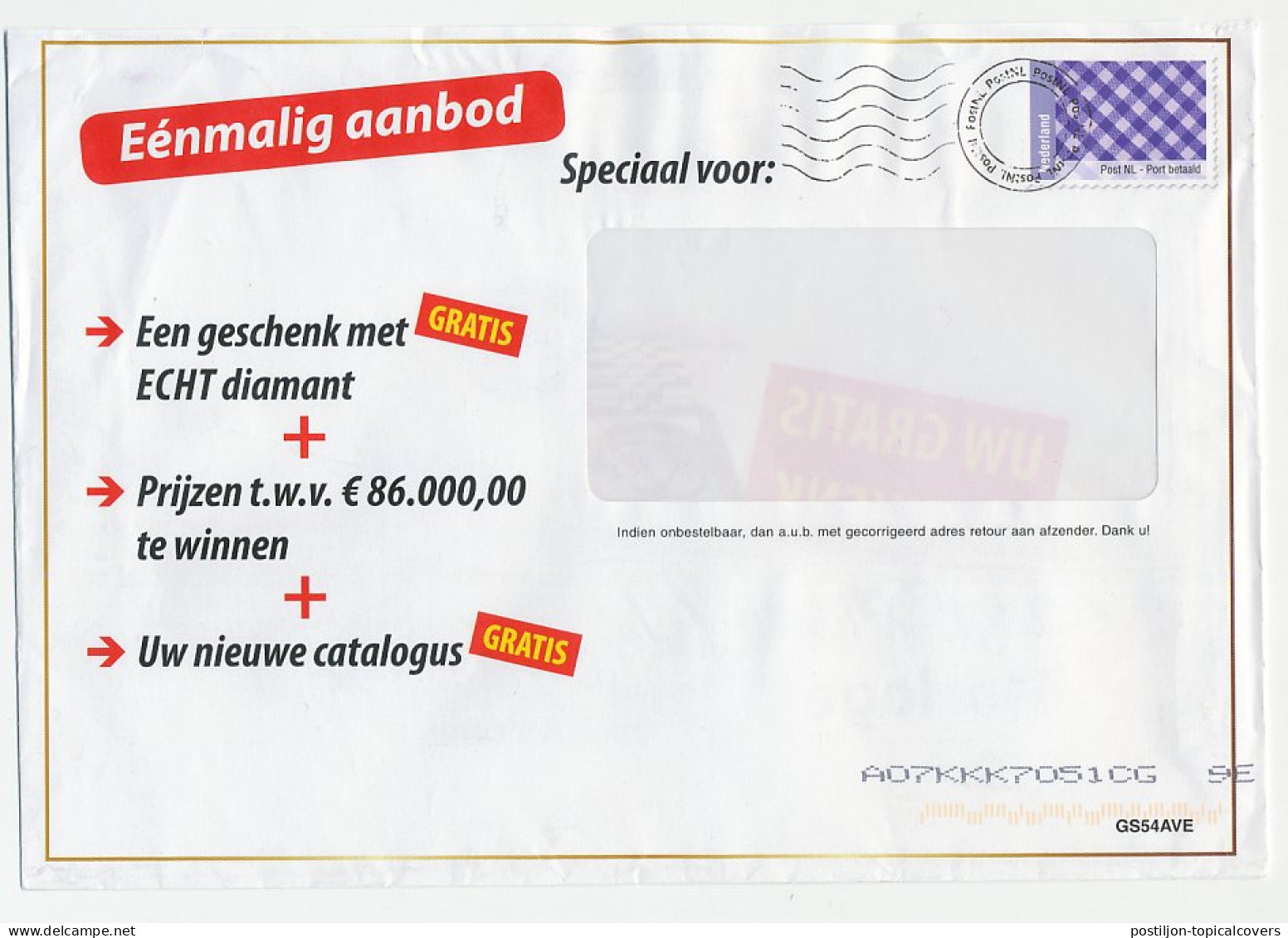 Port Betaald PostNL - Garant O Matic - Voorgedrukt Zegel - Autres & Non Classés