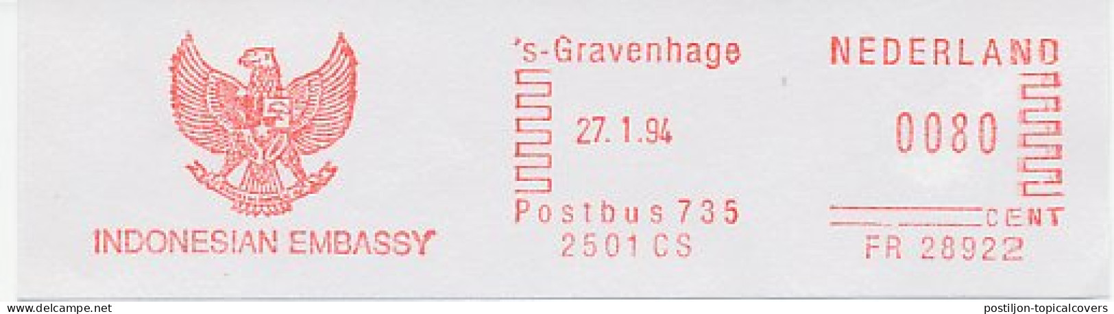 Meter Cut Netherlands 1994 Indonesian Embassy - Unclassified