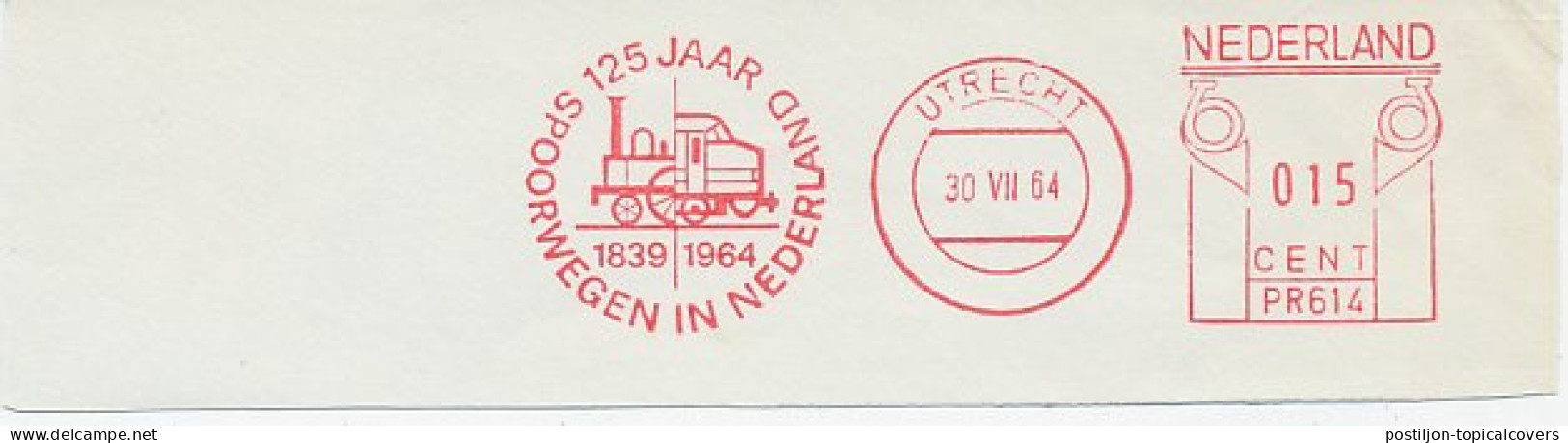 Meter Cut Netherlands 1964 125 Years Of Railways In The Netherlands - Trenes
