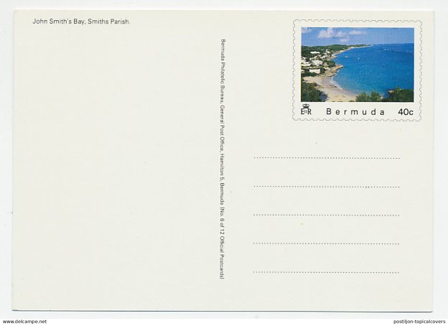 Postal Stationery Bermuda John Smith S Bay - Sin Clasificación