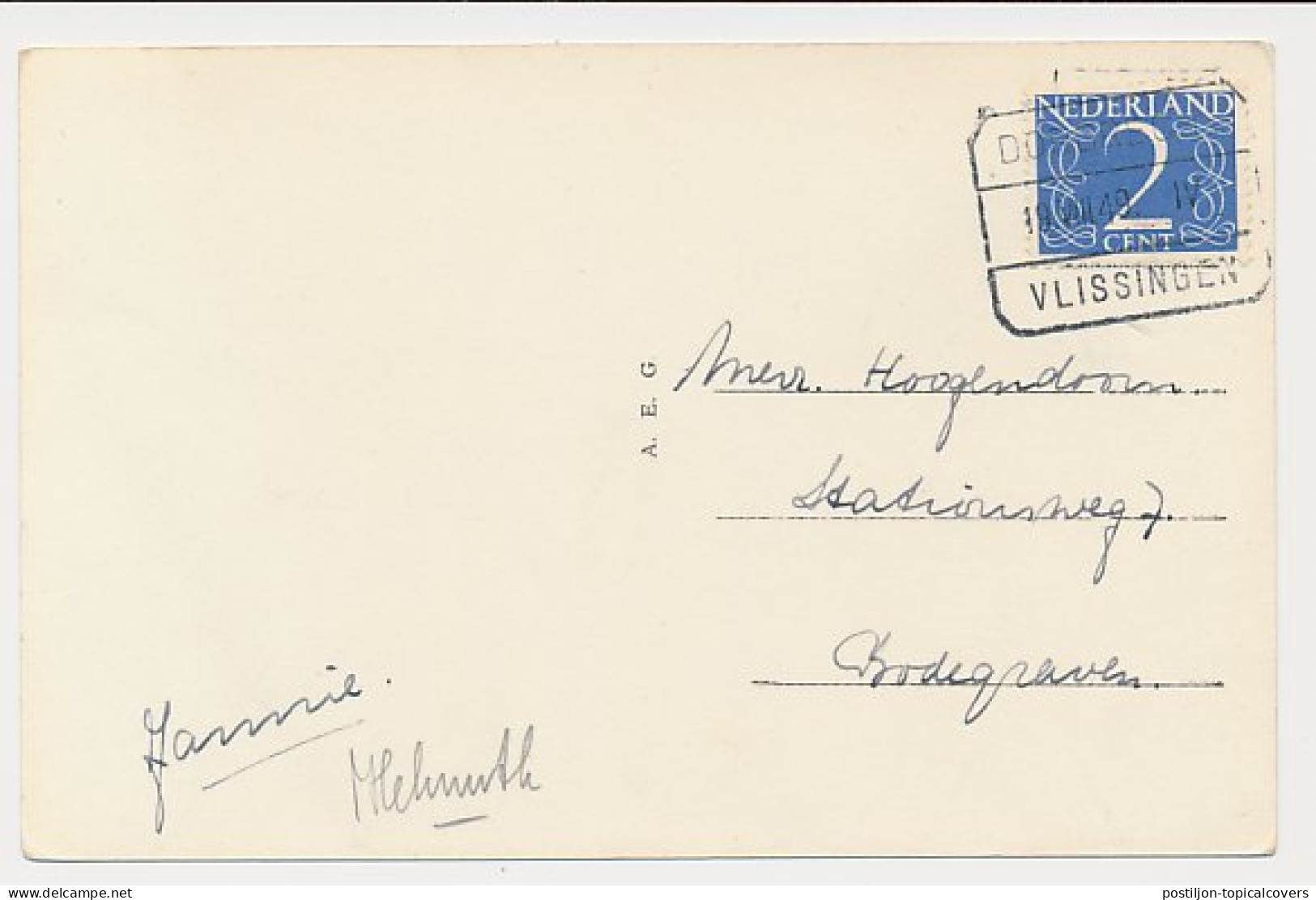 Treinblokstempel : Dordrecht - Vlissingen IV 1949 - Unclassified