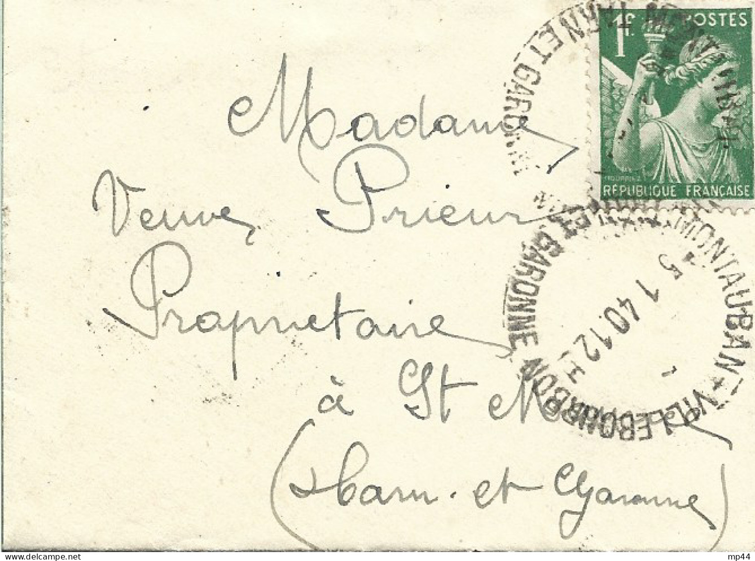 28L14 --- 82 MONTAUBAN-VILLEBOURBON A5 Horoplan Iris Carte De Visite - Manual Postmarks