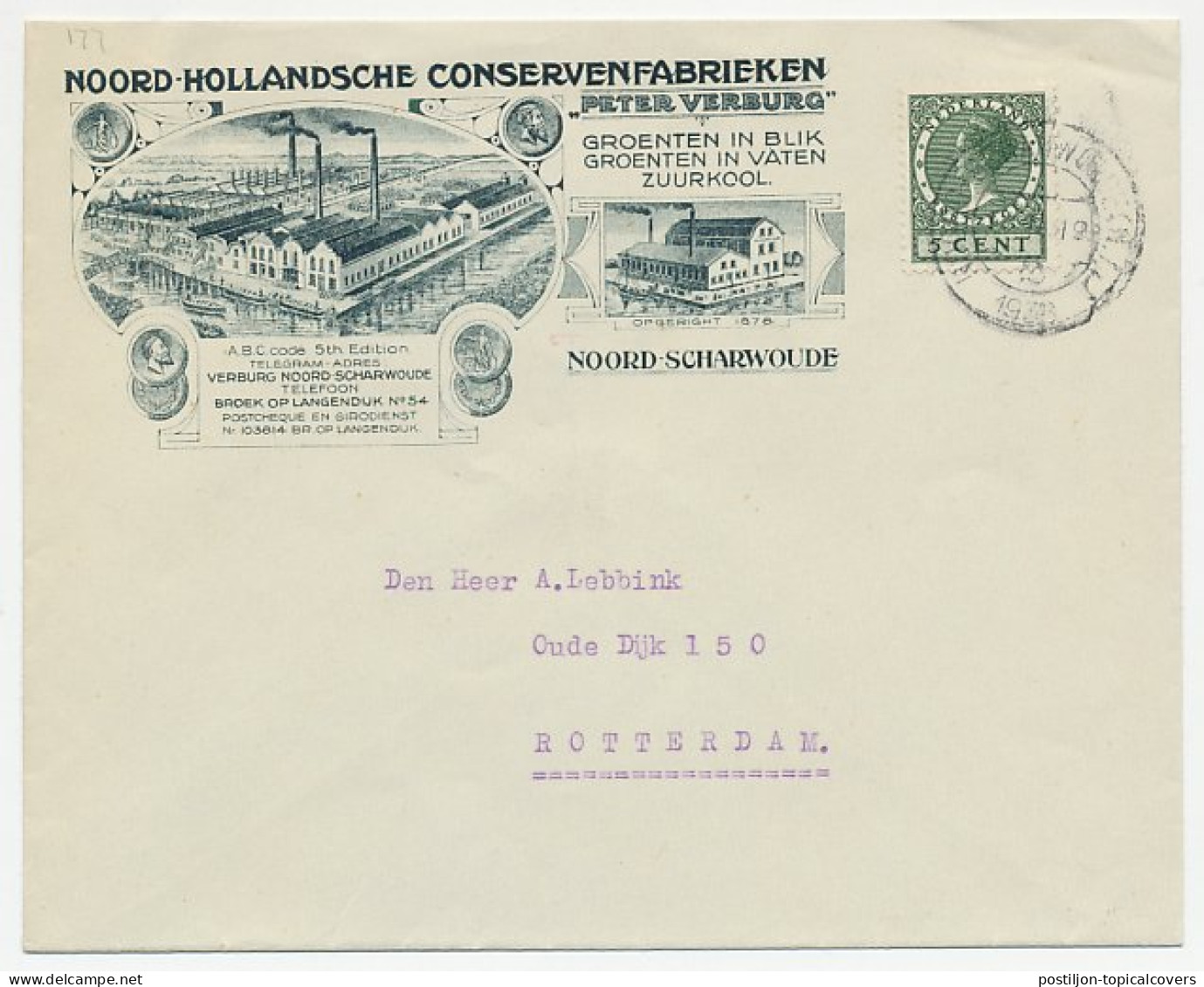 Firma Envelop Noord Scharwoude 1938 - Conservenfabriek  - Sin Clasificación