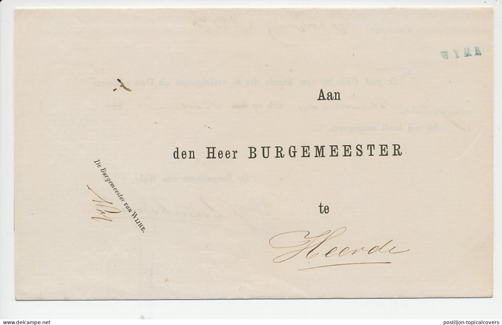 Naamstempel Wyhe 1872 - Covers & Documents