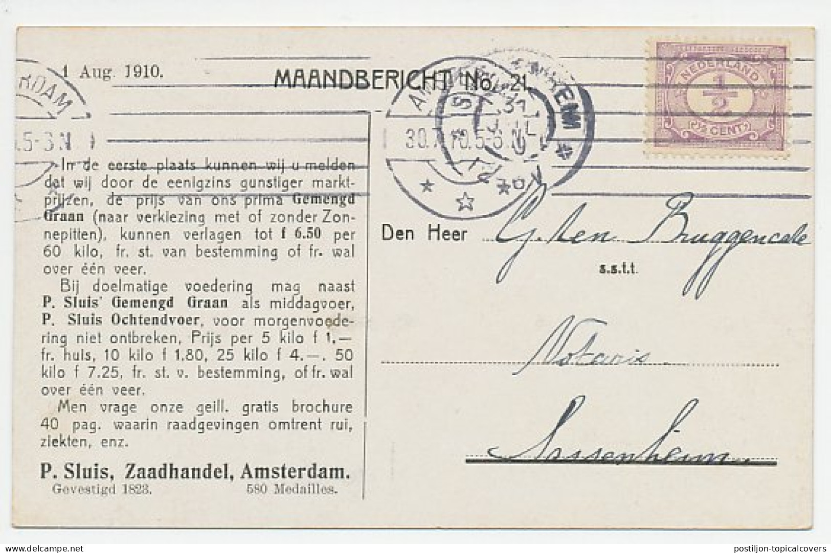 Em. Vurtheim Amsterdam - Sassenheim 1909 - Maandbericht - Sin Clasificación