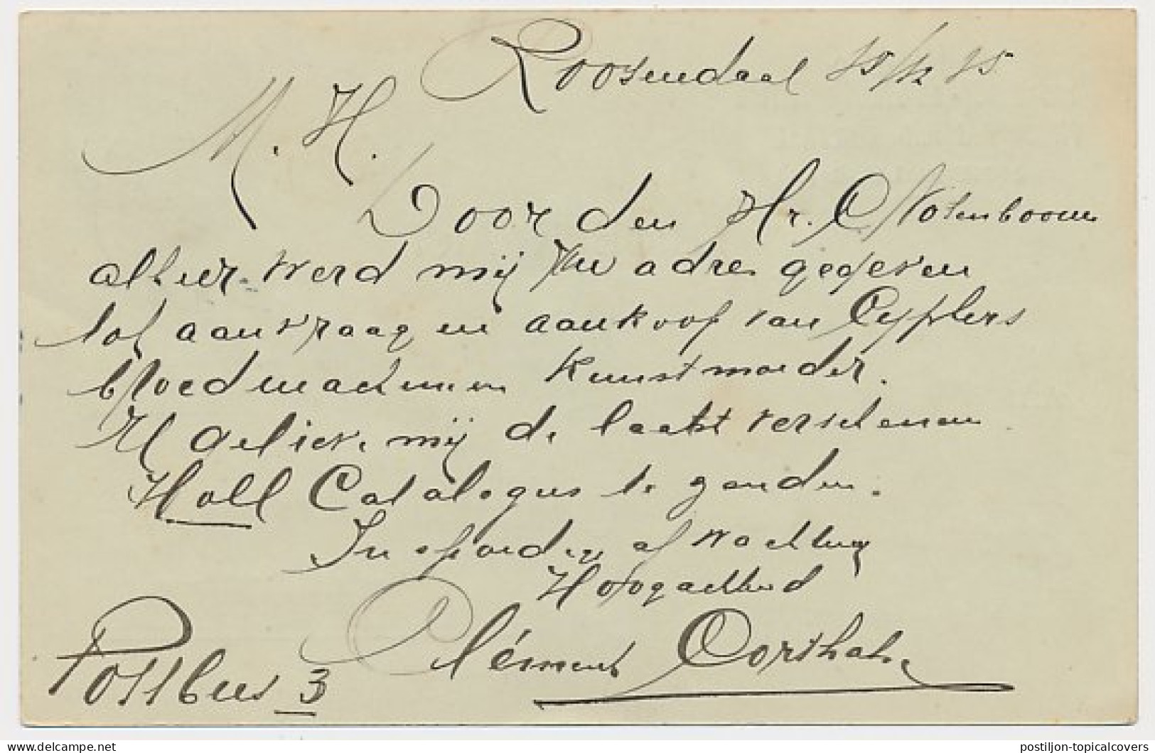 Firma Briefkaart Roosendaal 1915 -Stoom- Wasch- Strijkinrichting - Non Classés