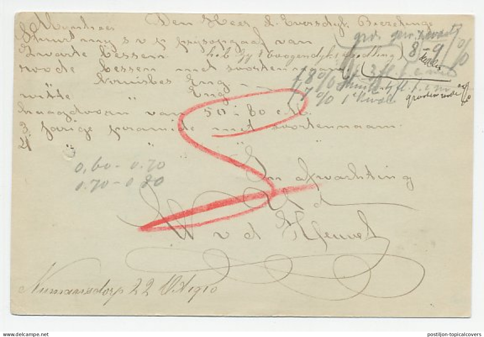 Firma Briefkaart Numansdorp 1910 - Land En Tuinbouw - Sin Clasificación
