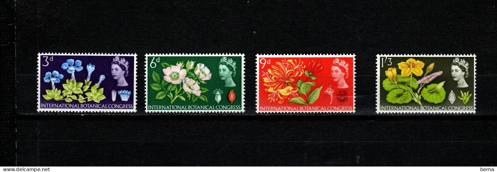 FLOWERS GREAT BRITAIN 391/394 MNH - Autres & Non Classés