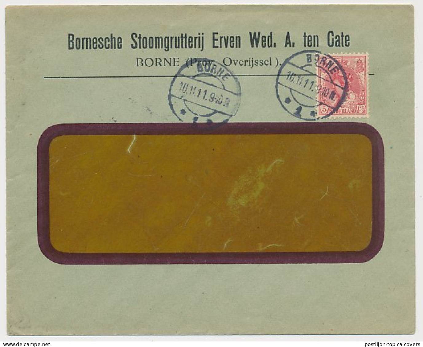 Firma Envelop Borne 1911 - Stoomgrutterij - Zonder Classificatie