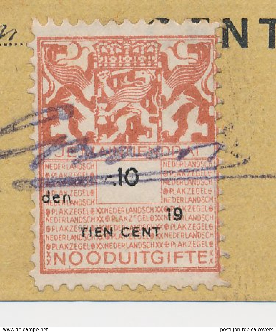Plakzegel -.10 Den 19.. NOODUITGIFTE - Boskoop 1946 - Steuermarken