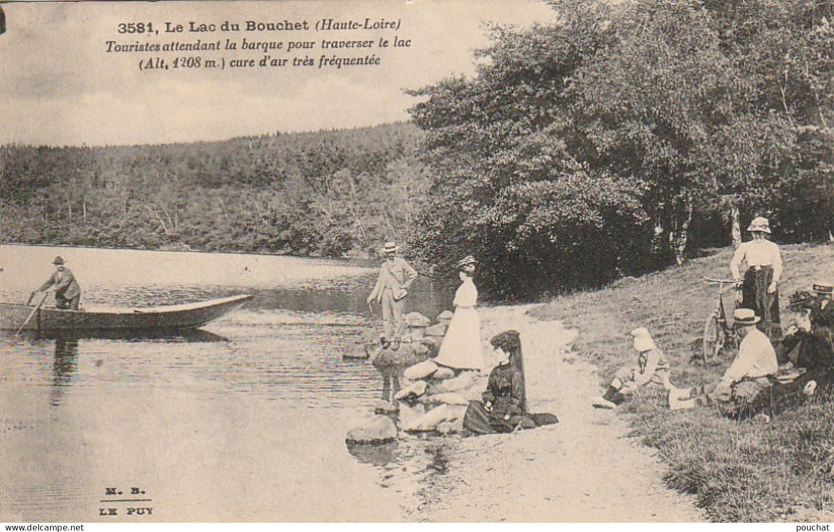 ZY 60-(43) LE LAC DU BOUCHET - TOURISTES ATTENDANT LA BARQUE POUR TRAVERSER LE LAC - 2 SCANS - Sonstige & Ohne Zuordnung