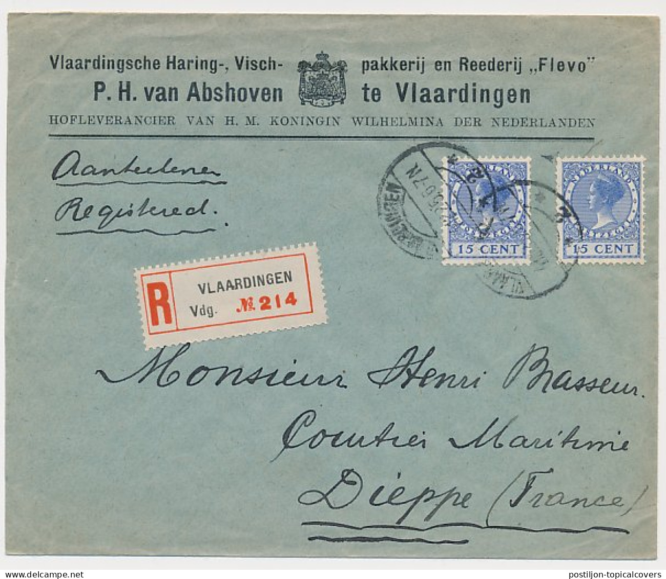 Firma Envelop Vlaardingen 1925 -Haring- Vischpakkerij - Reederij - Non Classés