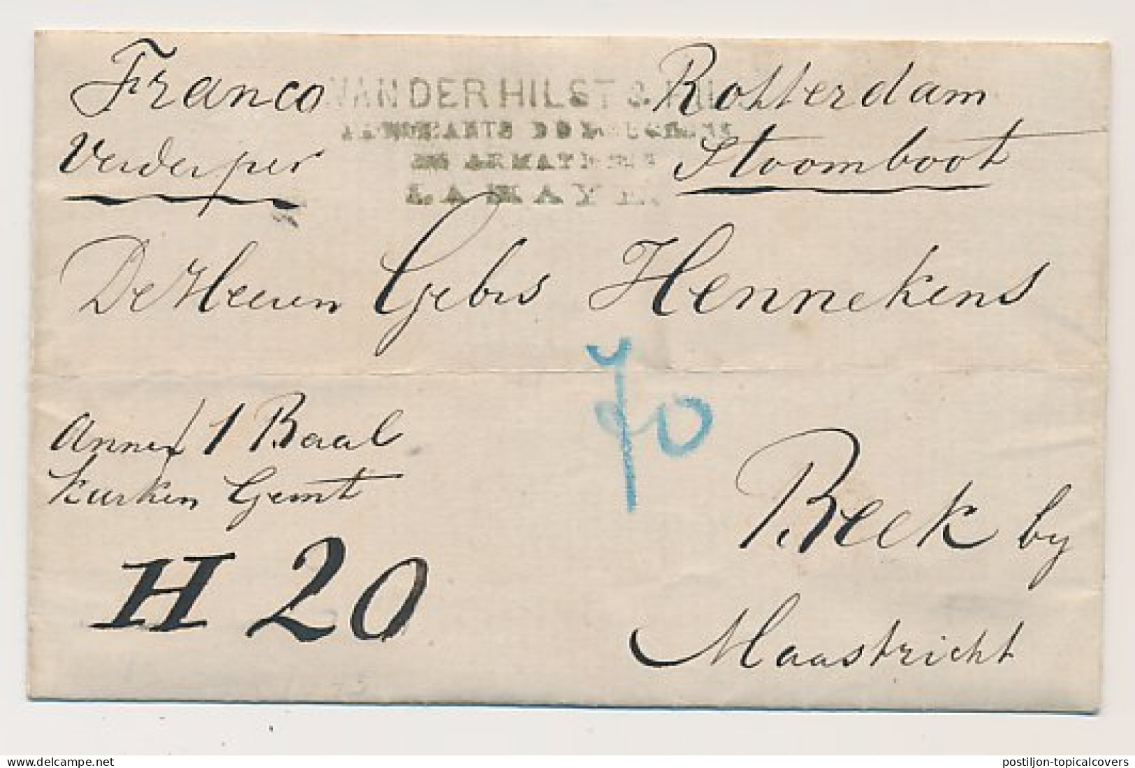 Den Haag - Rotterdam - Beek 1873 - Per Trein / Per Stoomboot - Briefe U. Dokumente