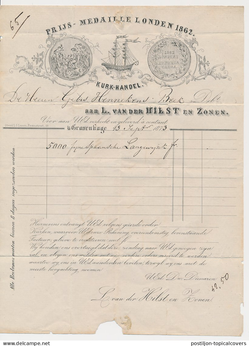 Den Haag - Rotterdam - Beek 1873 - Per Trein / Per Stoomboot - Lettres & Documents