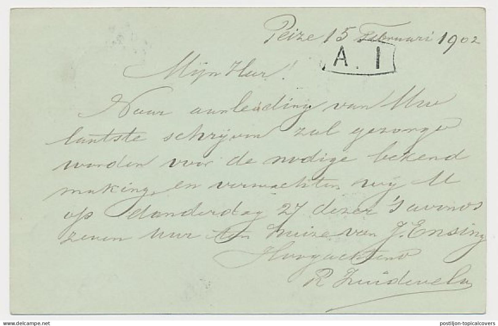 Kleinrondstempel Peize 1902 - Unclassified