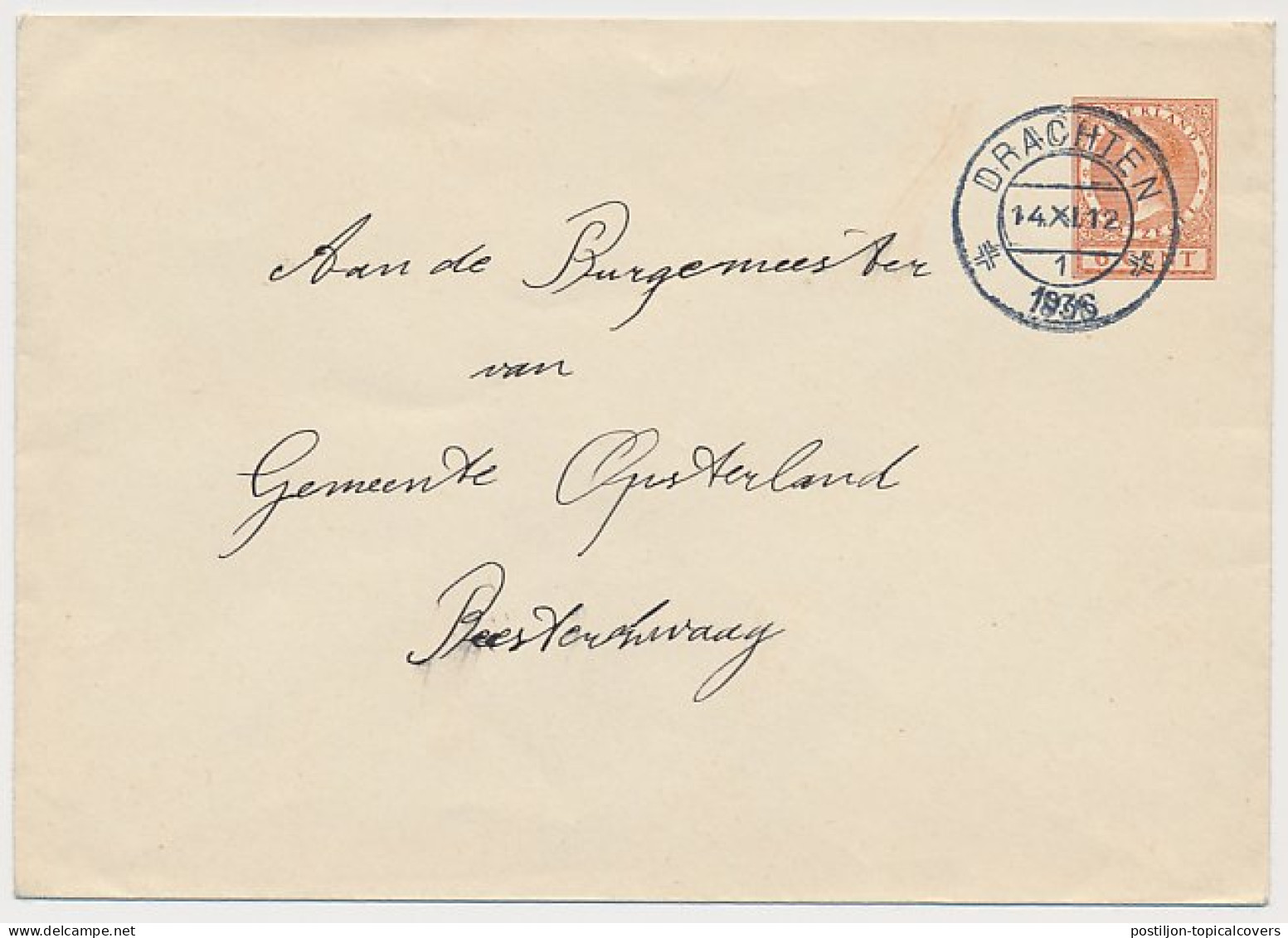 Envelop G. 23 B Drachten - Beetsterzwaag 1936 - Postwaardestukken