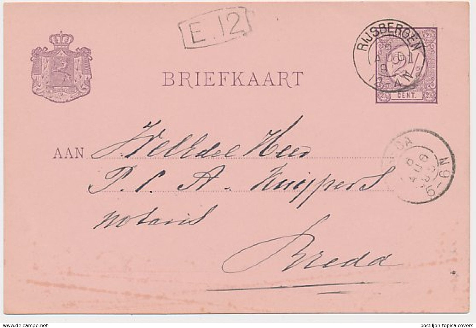 Kleinrondstempel Rijsbergen 1895 - Ohne Zuordnung