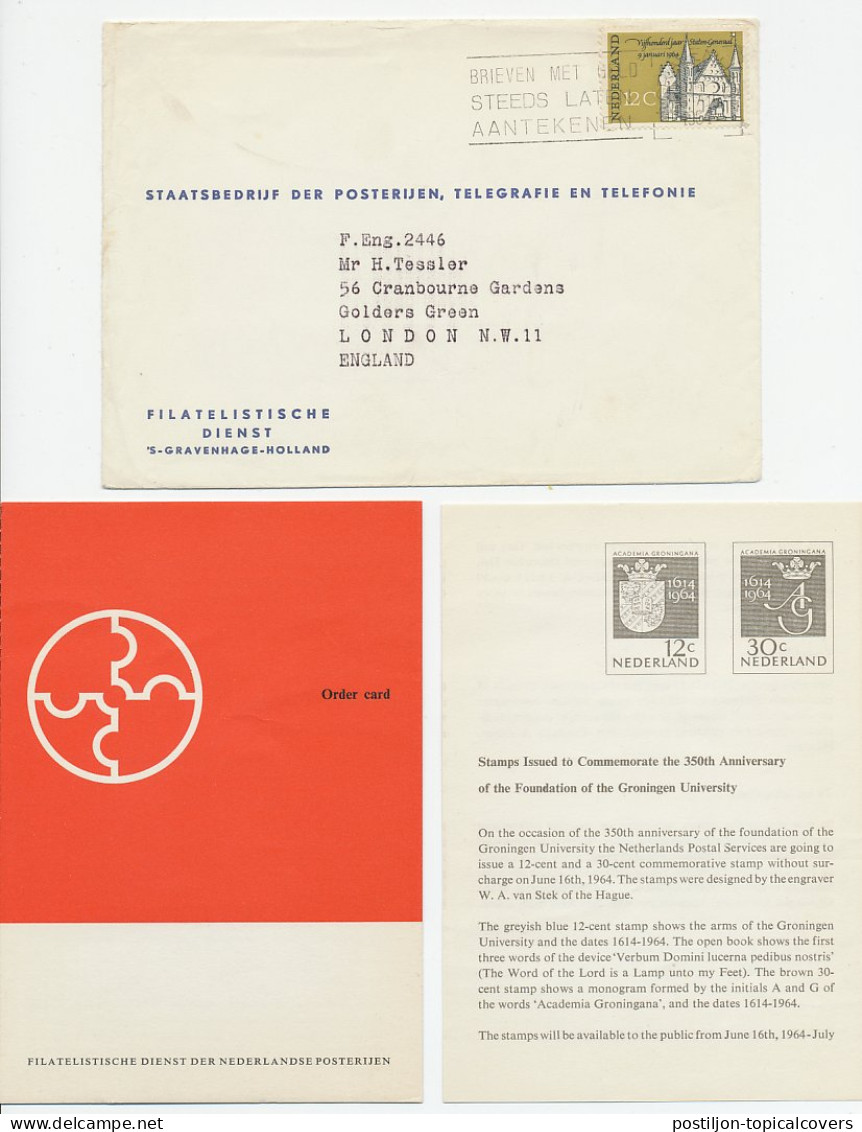 PTT Introductiefolder ( Engels ) Em. Universiteit Groningen 1964 - Non Classés