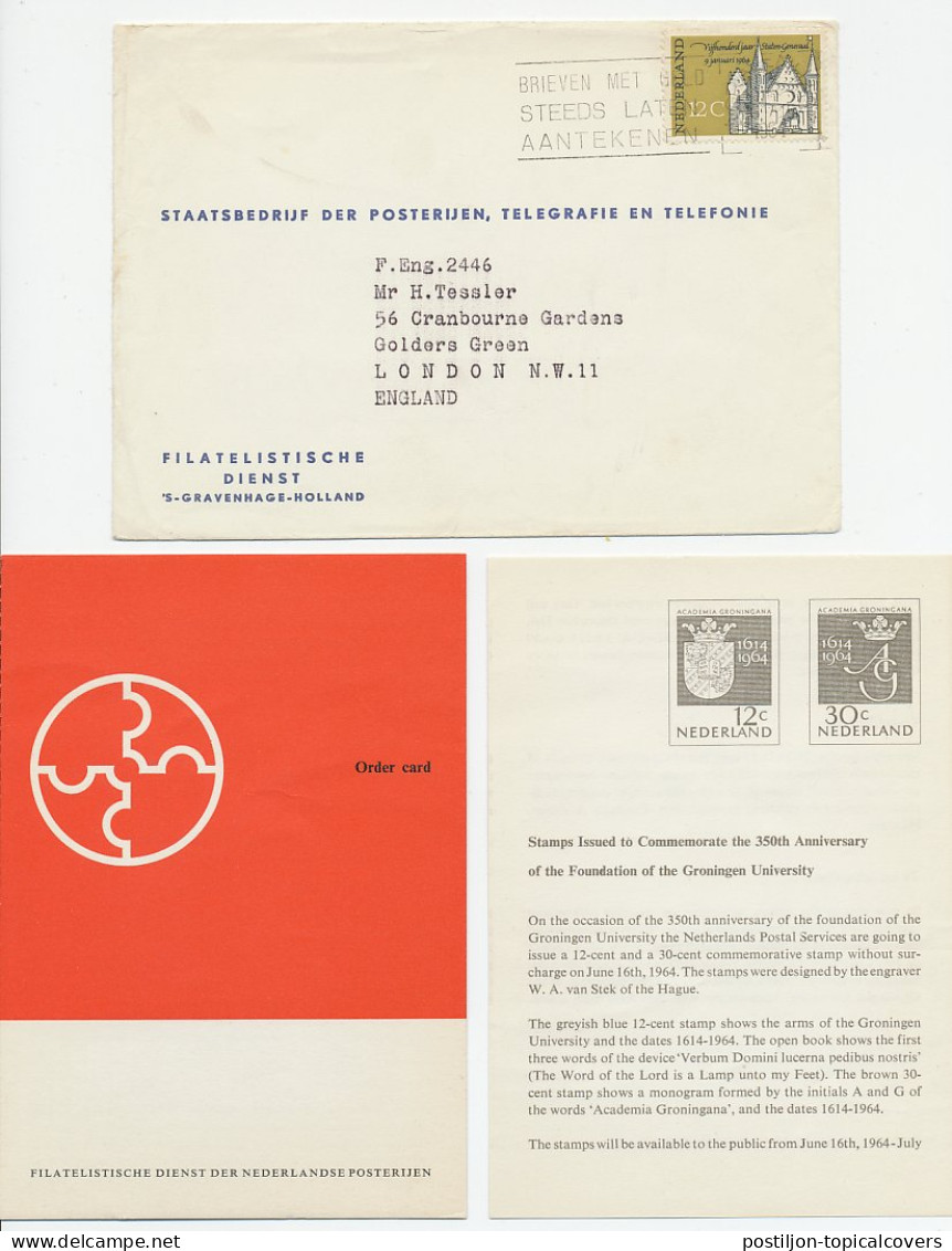 PTT Introductiefolder ( Engels ) Em. Universiteit Groningen 1964 - Unclassified