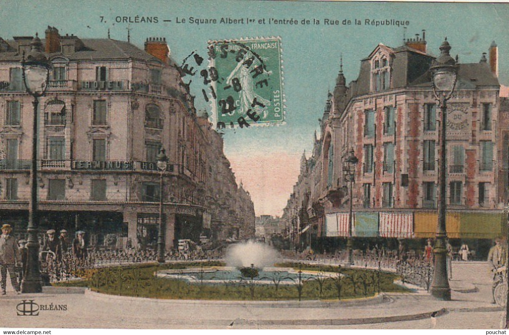 ZY 62-(45) ORLEANS - LE SQUARE ALBERT 1er ET L' ENTREE DE LA RUE DE LA REPUBLIQUE  - TERMINUS HOTEL , HOTEL DU BERRY - Orleans