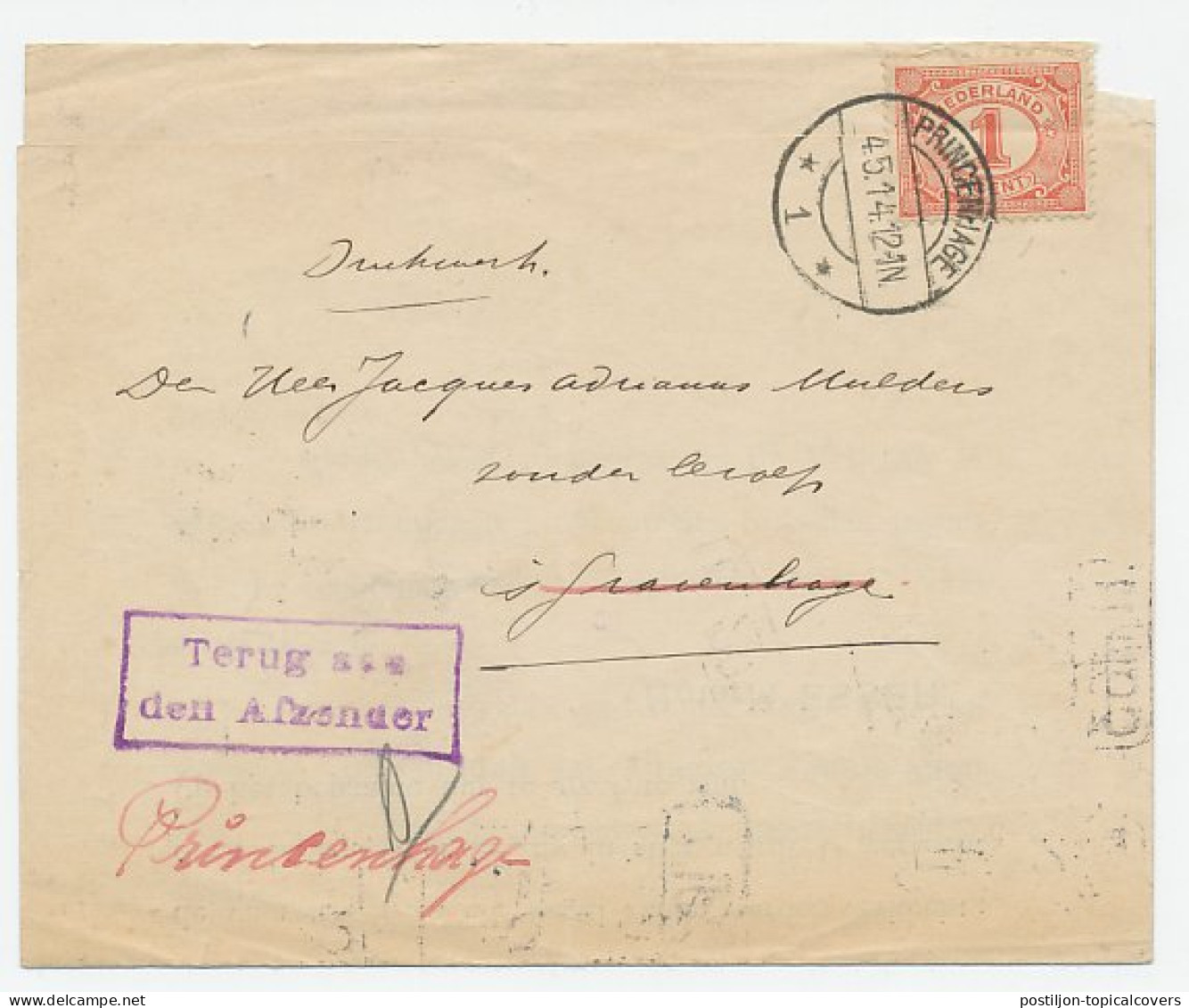 Princenhage - Den Haag 1914 - Zwerfpost - Ohne Zuordnung