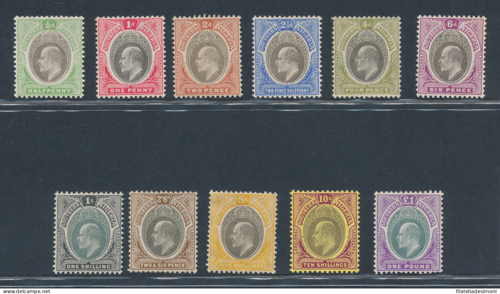 1903-04 Southern Nigeria, Stanley Gibbons N. 10/20,  Edoardo VII - MLH* - Autres & Non Classés