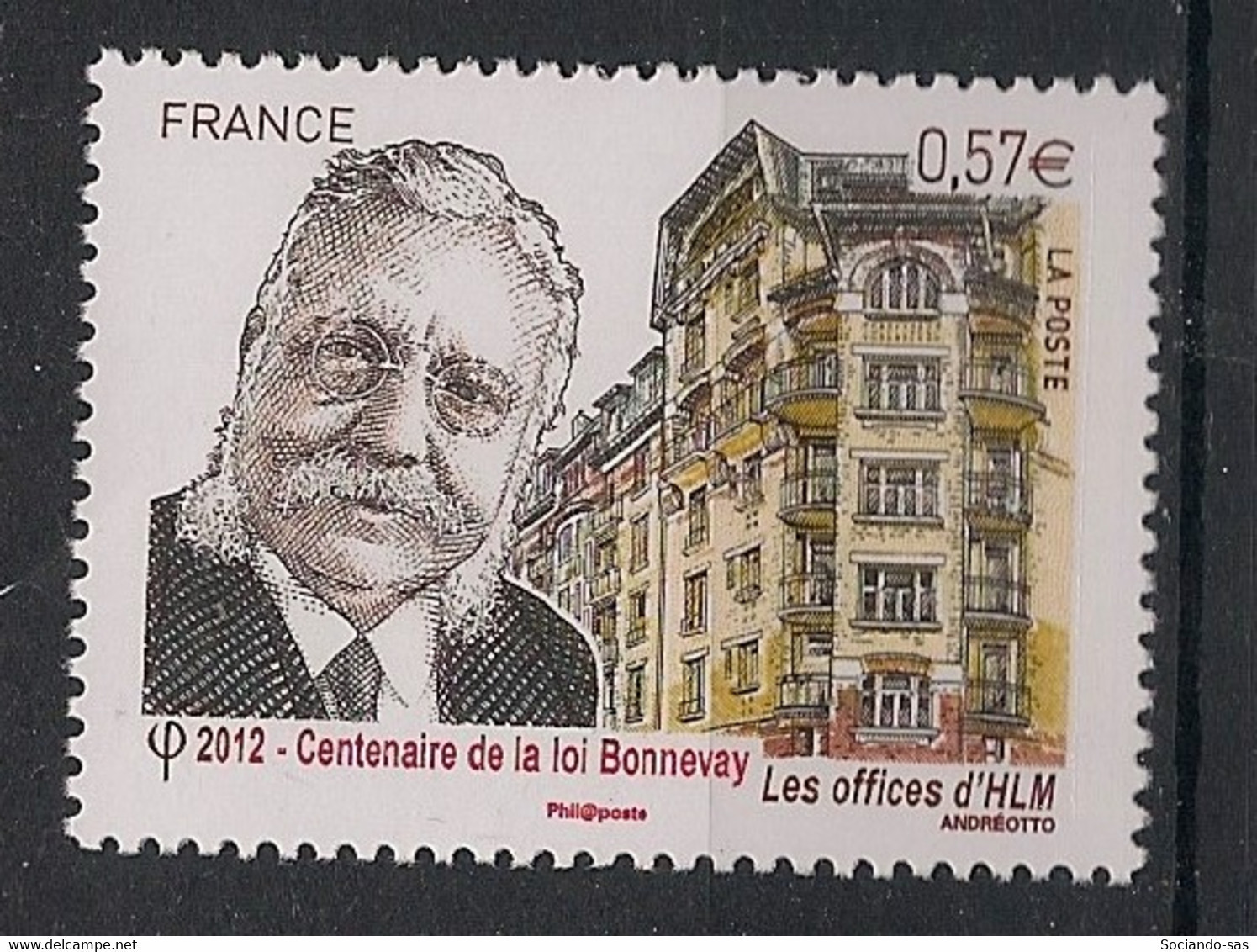 FRANCE - 2012 - N°YT. 4710 - Loi Bonnevay - Neuf Luxe ** / MNH / Postfrisch - Unused Stamps