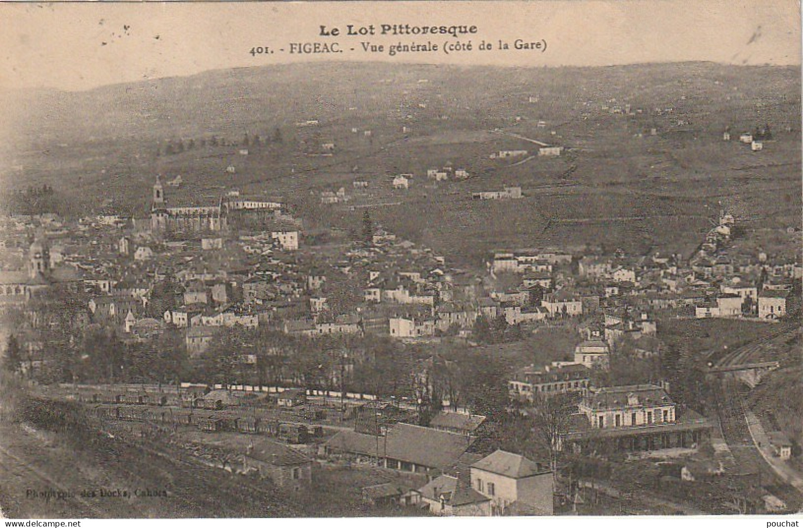 ZY 63-(46) FIGEAC - VUE GENERALE ( COTE DE LA GARE ) - 2 SCANS - Figeac