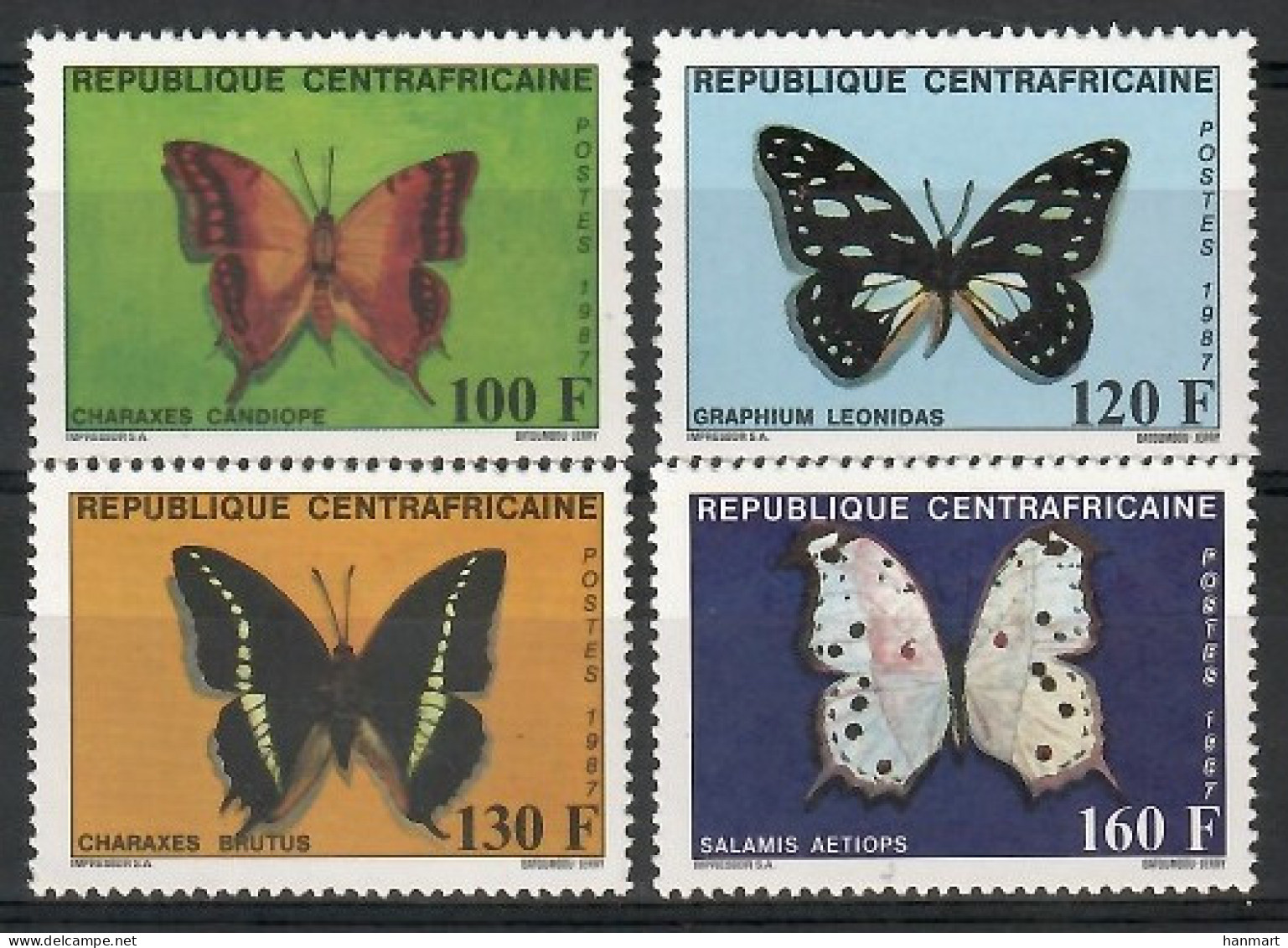 Central African Republic 1987 Mi 1300-1303 MNH  (ZS5 CAR1300-1303) - Autres