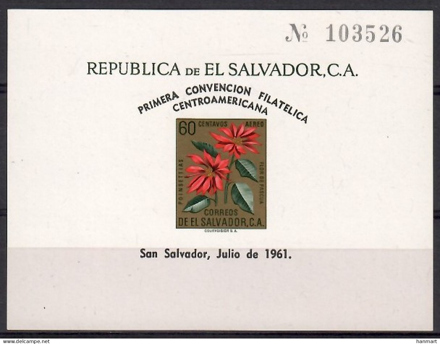 El Salvador 1961 Mi Block 9 MNH  (ZS1 SALbl9) - Weihnachten