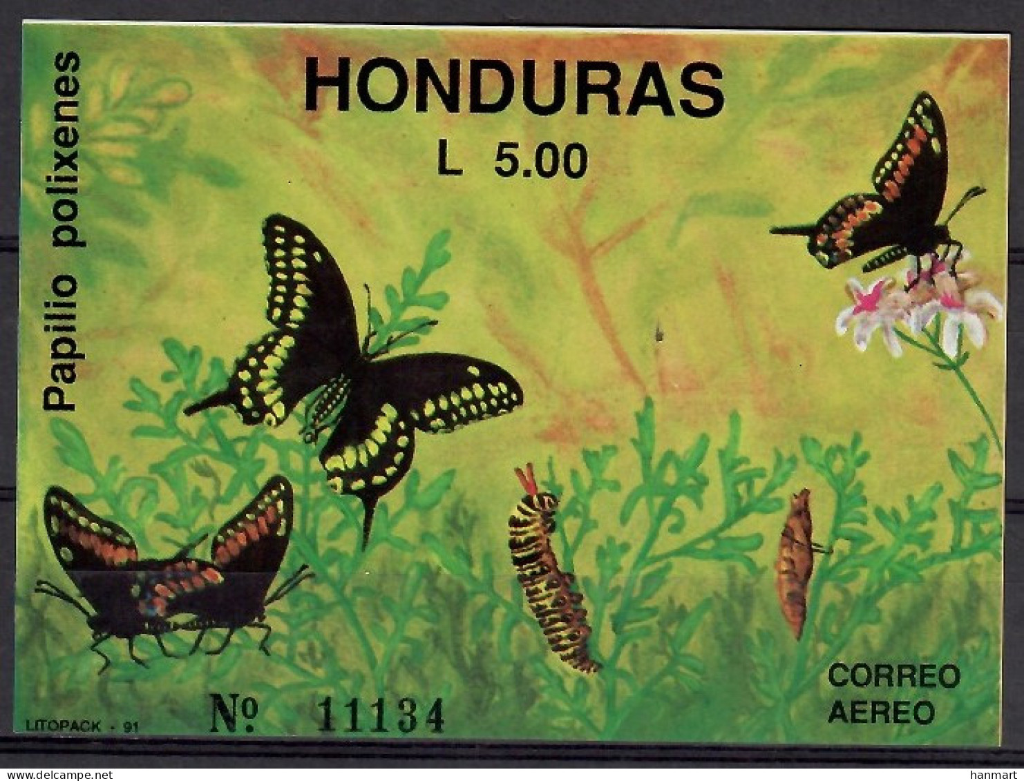 Honduras 1991 Mi Block 47 MNH  (ZS1 HNDbl47) - Autres