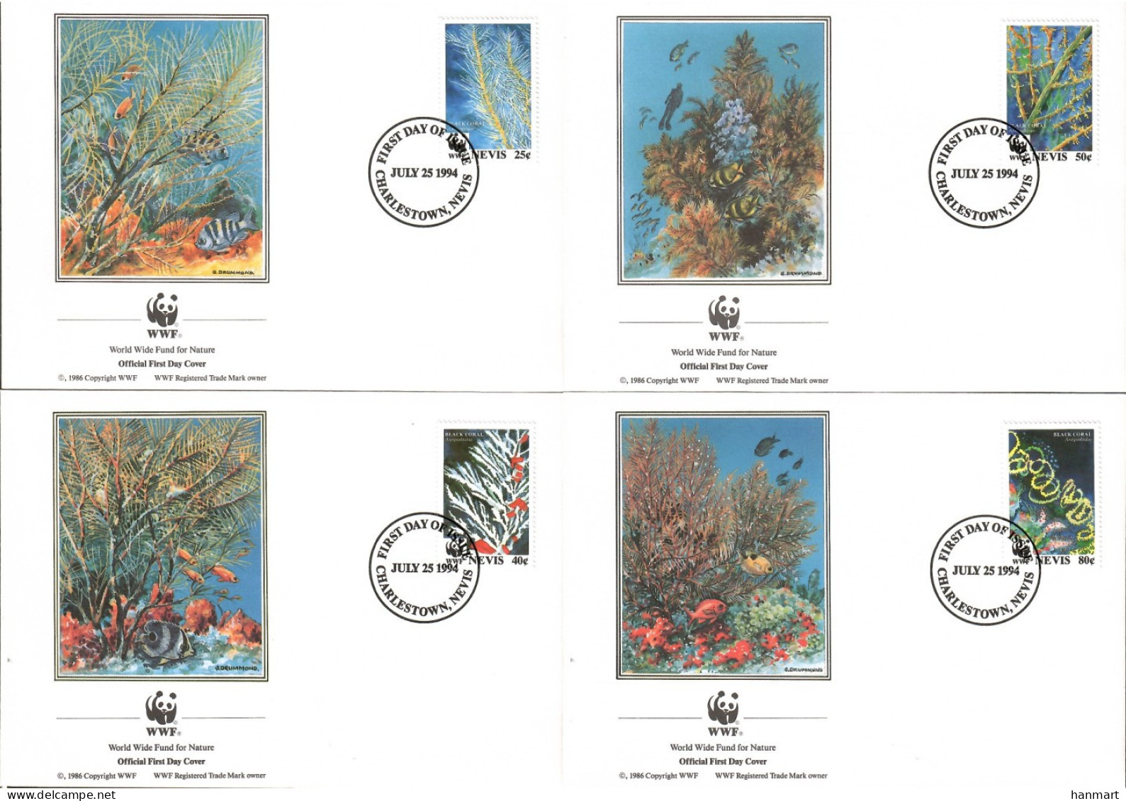Nevis 1994 Mi 836-839 FDC  (FDC ZS2 NVS836-839) - Fishes